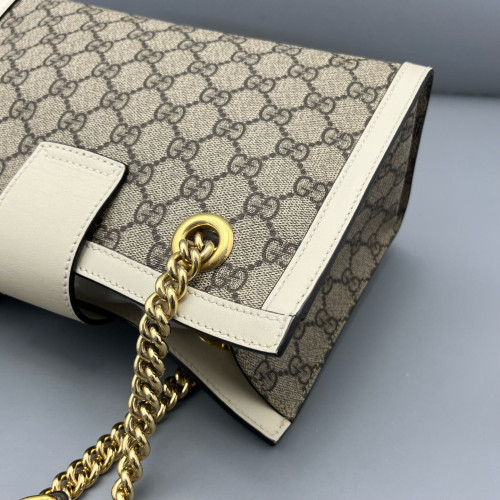 Gucci Small Padlock Tote GG Monogram White Brown
