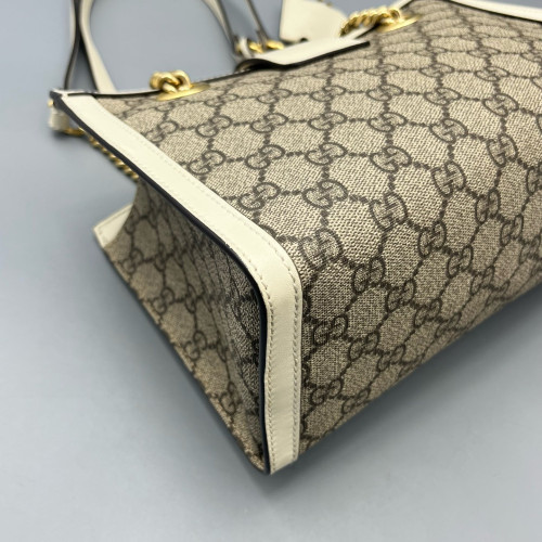 Gucci Small Padlock Tote GG Monogram White Brown