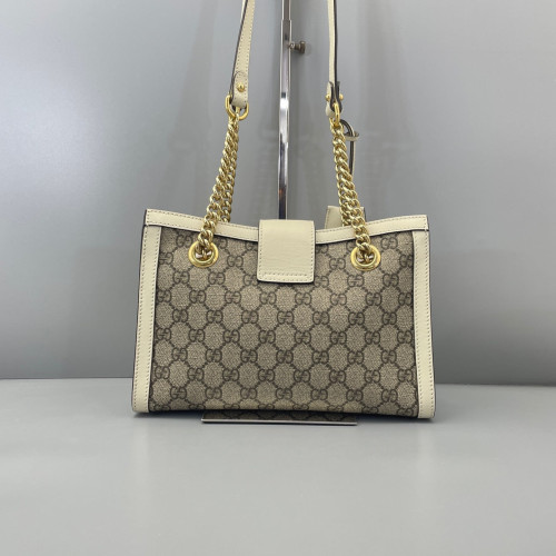 Gucci Small Padlock Tote GG Monogram White Brown