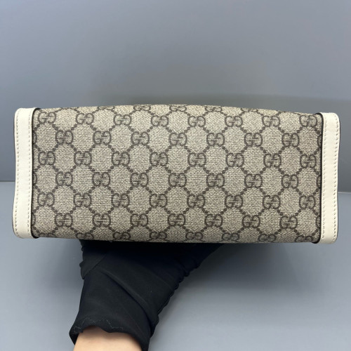 Gucci Small Padlock Tote GG Monogram White Brown