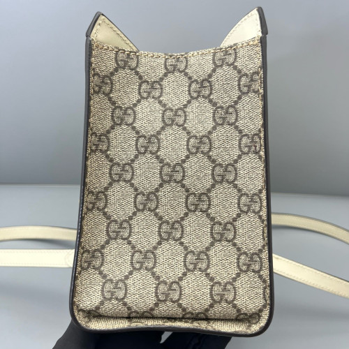 Gucci Small Padlock Tote GG Monogram White Brown