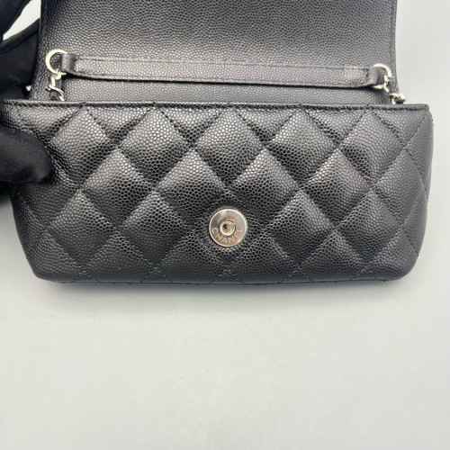 Chanel Quilted Wallet On Chain WOC Calfskin Black Chanel Quilted Wallet On Chain WOC Calfskin Black