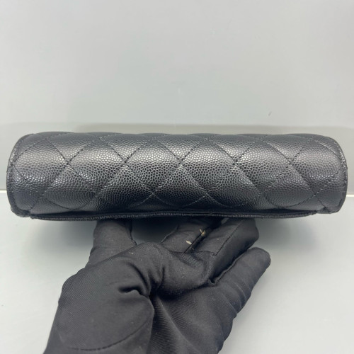 Chanel Quilted Wallet On Chain WOC Calfskin Black Chanel Quilted Wallet On Chain WOC Calfskin Black