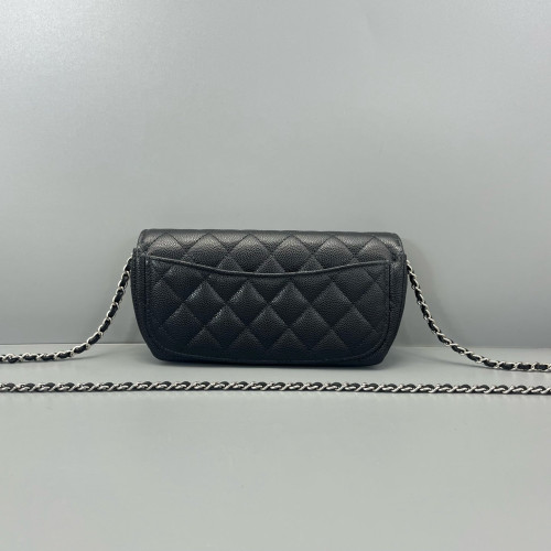 Chanel Quilted Wallet On Chain WOC Calfskin Black Chanel Quilted Wallet On Chain WOC Calfskin Black