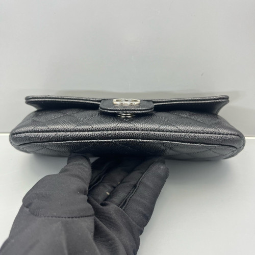 Chanel Quilted Wallet On Chain WOC Calfskin Black Chanel Quilted Wallet On Chain WOC Calfskin Black