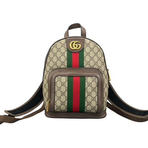 Gucci Backpack GG Supreme Monogram Beige Ebony Beige Brown