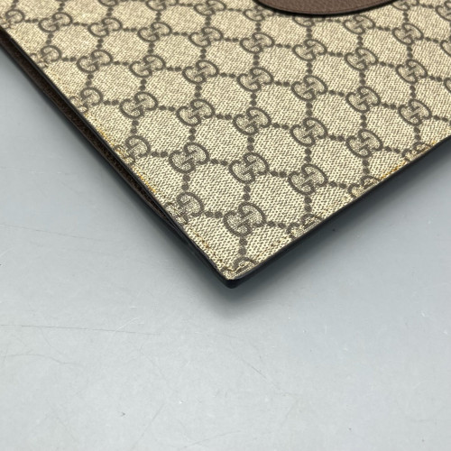Gucci Clutch GG Supreme Monogram Beige Brown Yellow