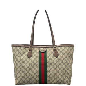 Gucci Tote Bag GG Supreme Monogram Calfskin Canvas Beige Ebony Beige Brown