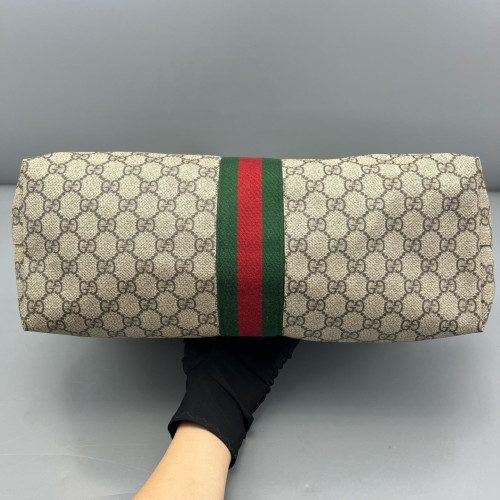 Gucci Tote Bag GG Supreme Monogram Calfskin Canvas Beige Ebony Beige Brown