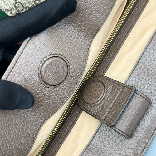 Gucci Tote Bag GG Supreme Monogram Calfskin Canvas Beige Ebony Beige Brown