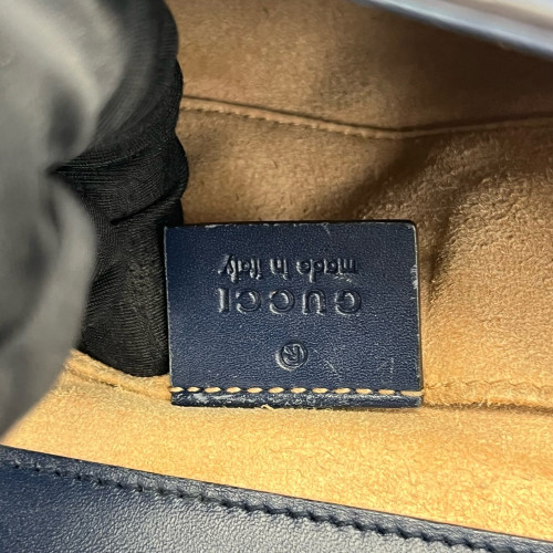 Gucci Small Padlock Shoulder Bag Guccissima Dark Blue