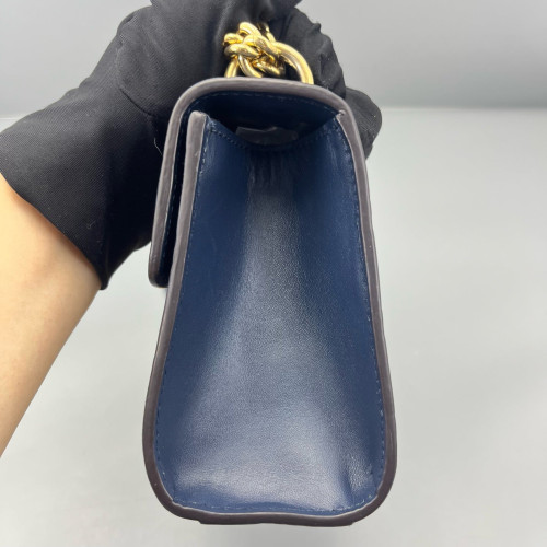 Gucci Small Padlock Shoulder Bag Guccissima Dark Blue
