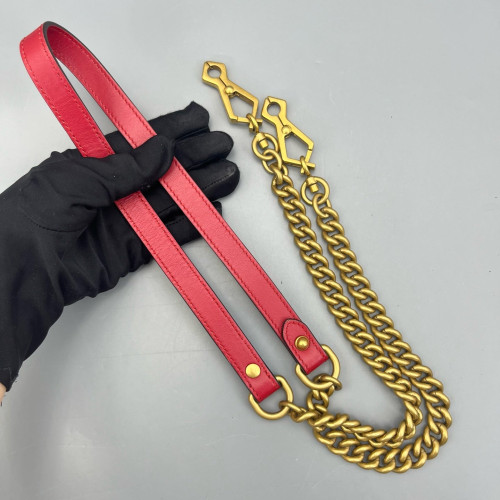 Gucci Mini GG Marmont Top Handle Chain Shoulder Bag Calfskin Red Gucci Mini GG Marmont Top Handle Chain Shoulder Bag Calfskin Red