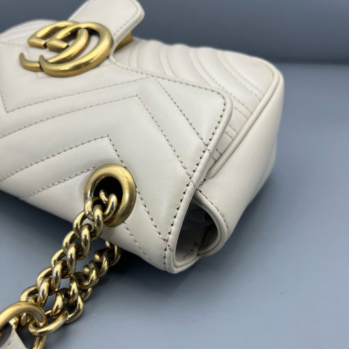 Gucci Mini GG Marmont Calfskin Pale Gold