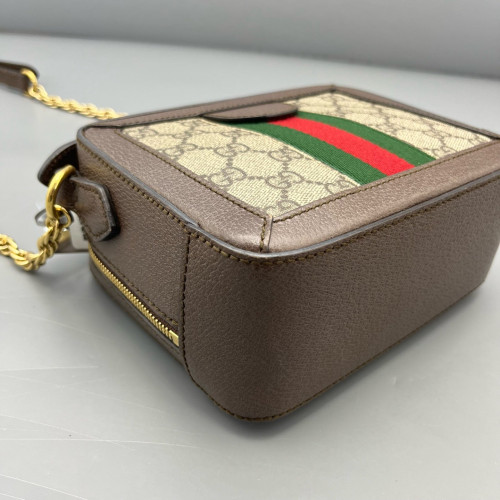 Gucci Camera Case GG Supreme Monogram Calfskin Canvas Beige Ebony Brown Beige