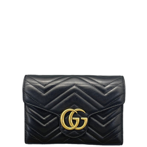 Gucci GG Marmont Chain Wallet Calfskin Black