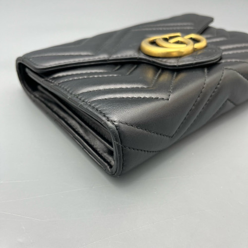 Gucci GG Marmont Chain Wallet Calfskin Black