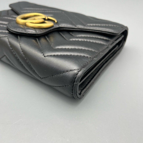 Gucci GG Marmont Chain Wallet Calfskin Black