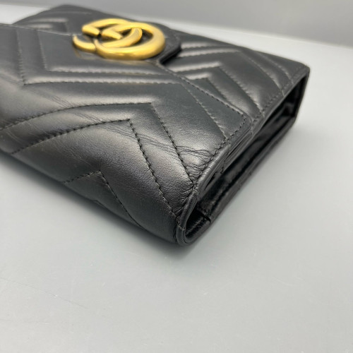 Gucci GG Marmont Chain Wallet Calfskin Black