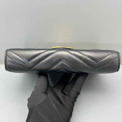 Gucci GG Marmont Chain Wallet Calfskin Black