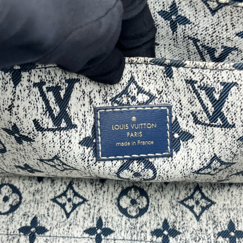 Louis Vuitton Onthego MM Denim Monogram Blue White