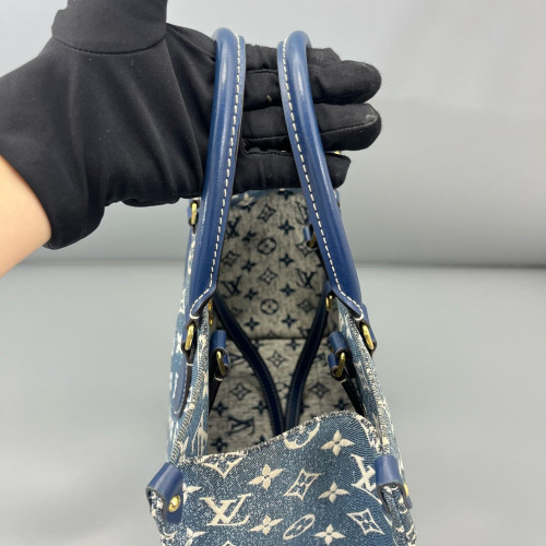 Louis Vuitton Onthego MM Denim Monogram Blue White