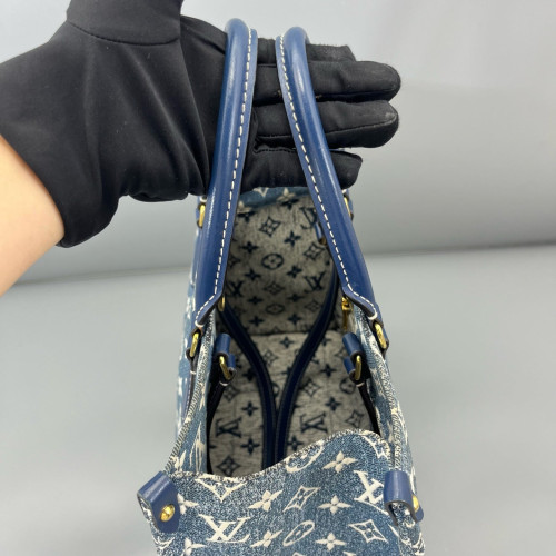 Louis Vuitton Onthego MM Denim Monogram Blue White