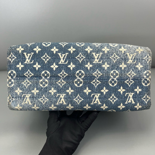 Louis Vuitton Onthego MM Denim Monogram Blue White