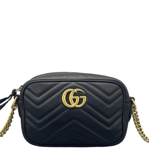 Gucci Mini GG Marmont Chain Shoulder Bag Calfskin Black Gucci Mini GG Marmont Chain Shoulder Bag Calfskin Black