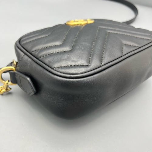 Gucci Mini GG Marmont Chain Shoulder Bag Calfskin Black Gucci Mini GG Marmont Chain Shoulder Bag Calfskin Black