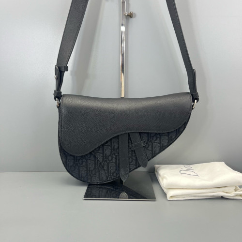 Dior Saddle Crossbody Bag Oblique Canvas Calfskin Black Dior Saddle Crossbody Bag Oblique Canvas Calfskin Black