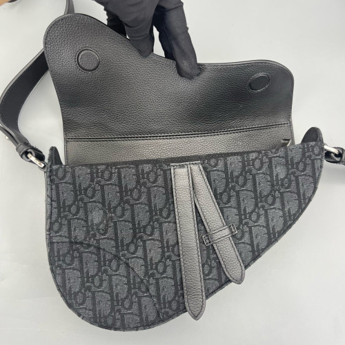 Dior Saddle Crossbody Bag Oblique Canvas Calfskin Black Dior Saddle Crossbody Bag Oblique Canvas Calfskin Black