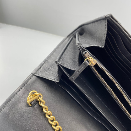 Gucci GG Marmont Chain Wallet Calfskin Black