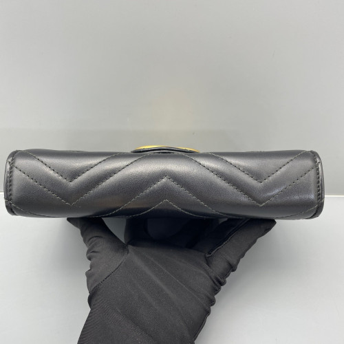 Gucci GG Marmont Chain Wallet Calfskin Black