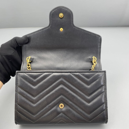 Gucci GG Marmont Chain Wallet Calfskin Black