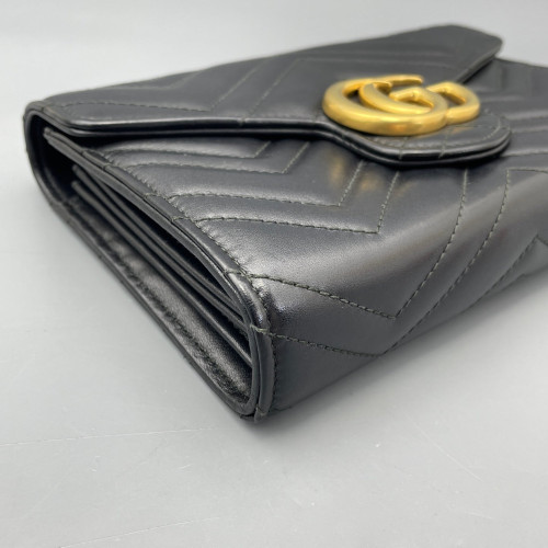 Gucci GG Marmont Chain Wallet Calfskin Black