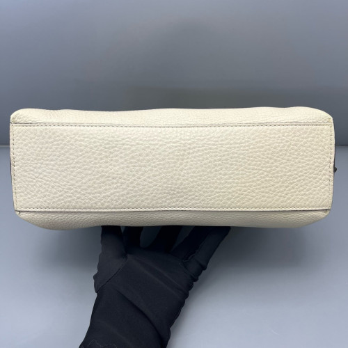 Gucci Bamboo Small Bamboo Daily Top Handle Bag Calfskin White Gucci Bamboo Small Bamboo Daily Top Handle Bag Calfskin White