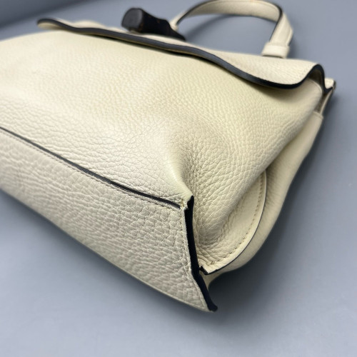 Gucci Bamboo Small Bamboo Daily Top Handle Bag Calfskin White Gucci Bamboo Small Bamboo Daily Top Handle Bag Calfskin White