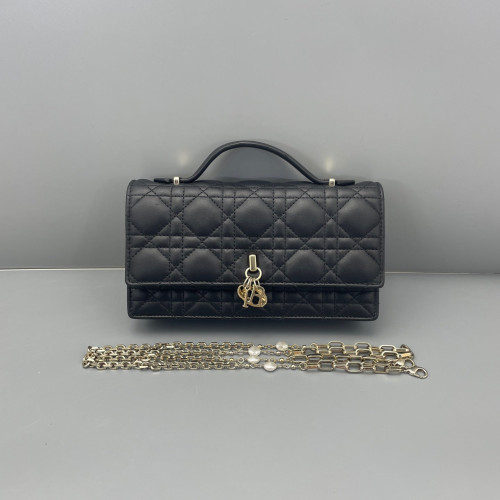 Dior Lady Dior Rendezvous Wallet On Chain Calfskin Black