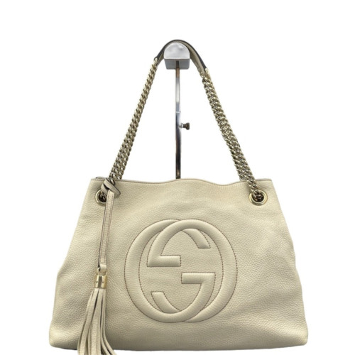Gucci Medium Soho Shoulder Bag Calfskin White