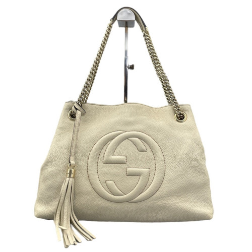Gucci Medium Soho Shoulder Bag Calfskin White
