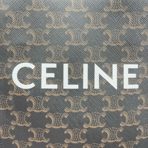 Celine Nano Vertical Cabas Triomphe Calfskin Brown Dark Brown Light Brown