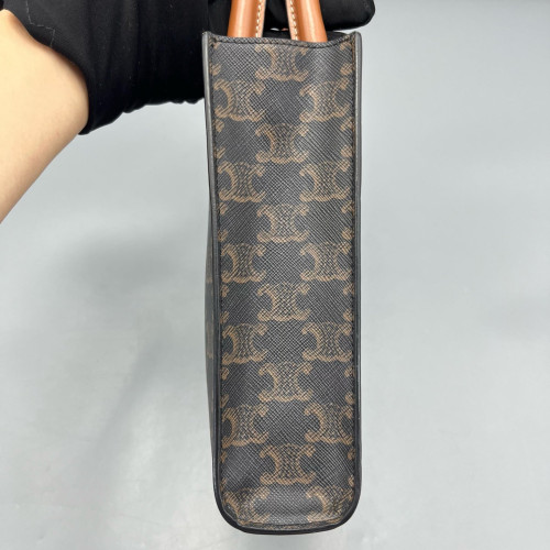 Celine Nano Vertical Cabas Triomphe Calfskin Brown Dark Brown Light Brown
