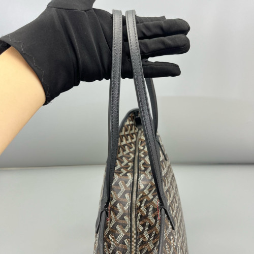 Goyard Anjou PM Calfskin Goyardine Brown Black White