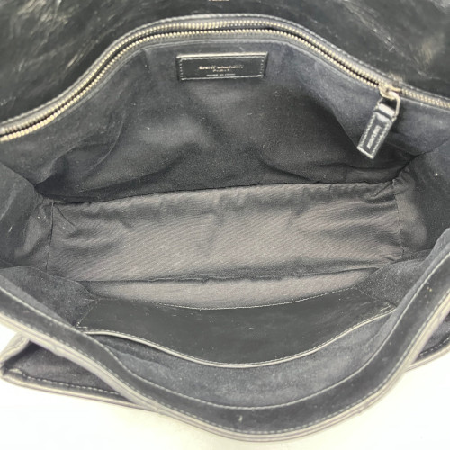 Yves Saint Laurent Large Niki Messenger Pull Up Leather Black