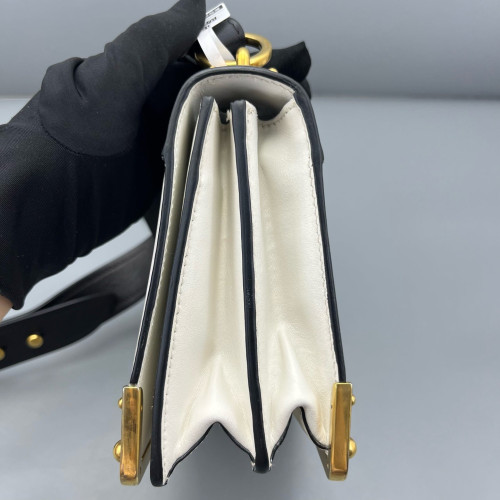 Prada Small Cahier Calfskin White Black