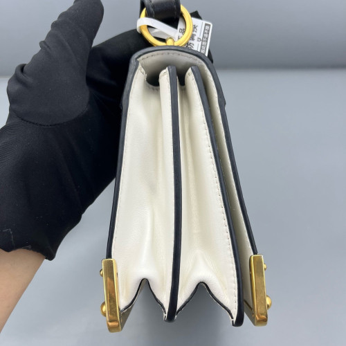 Prada Small Cahier Calfskin White Black