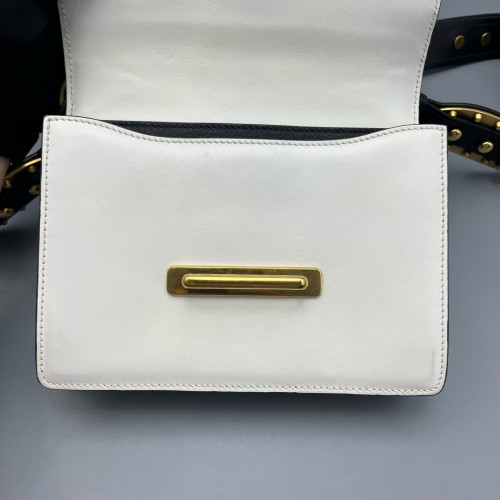 Prada Small Cahier Calfskin White Black