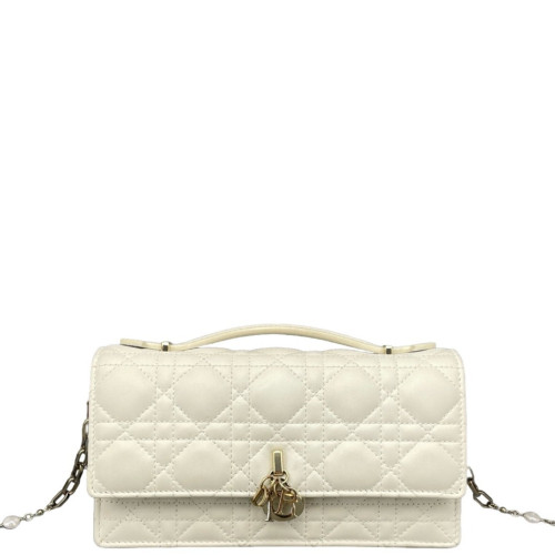 Dior Miss Dior Wallet On Chain Calfskin White