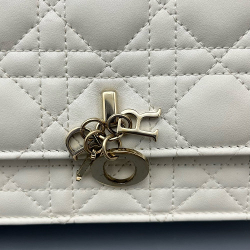Dior Miss Dior Wallet On Chain Calfskin White